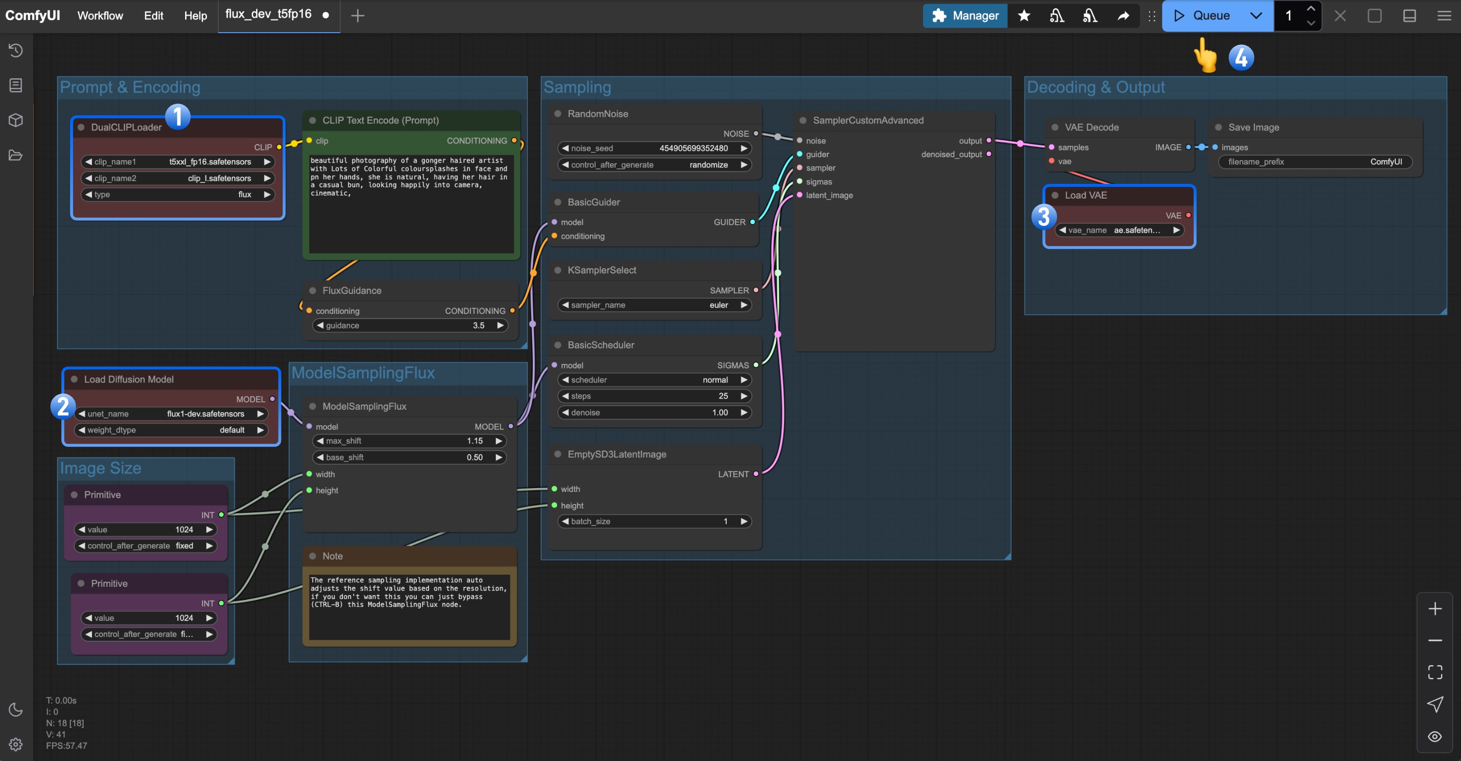 ComfyUI Flux Dev工作流