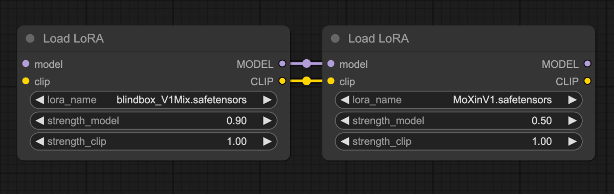 LoRA 节点链式连接