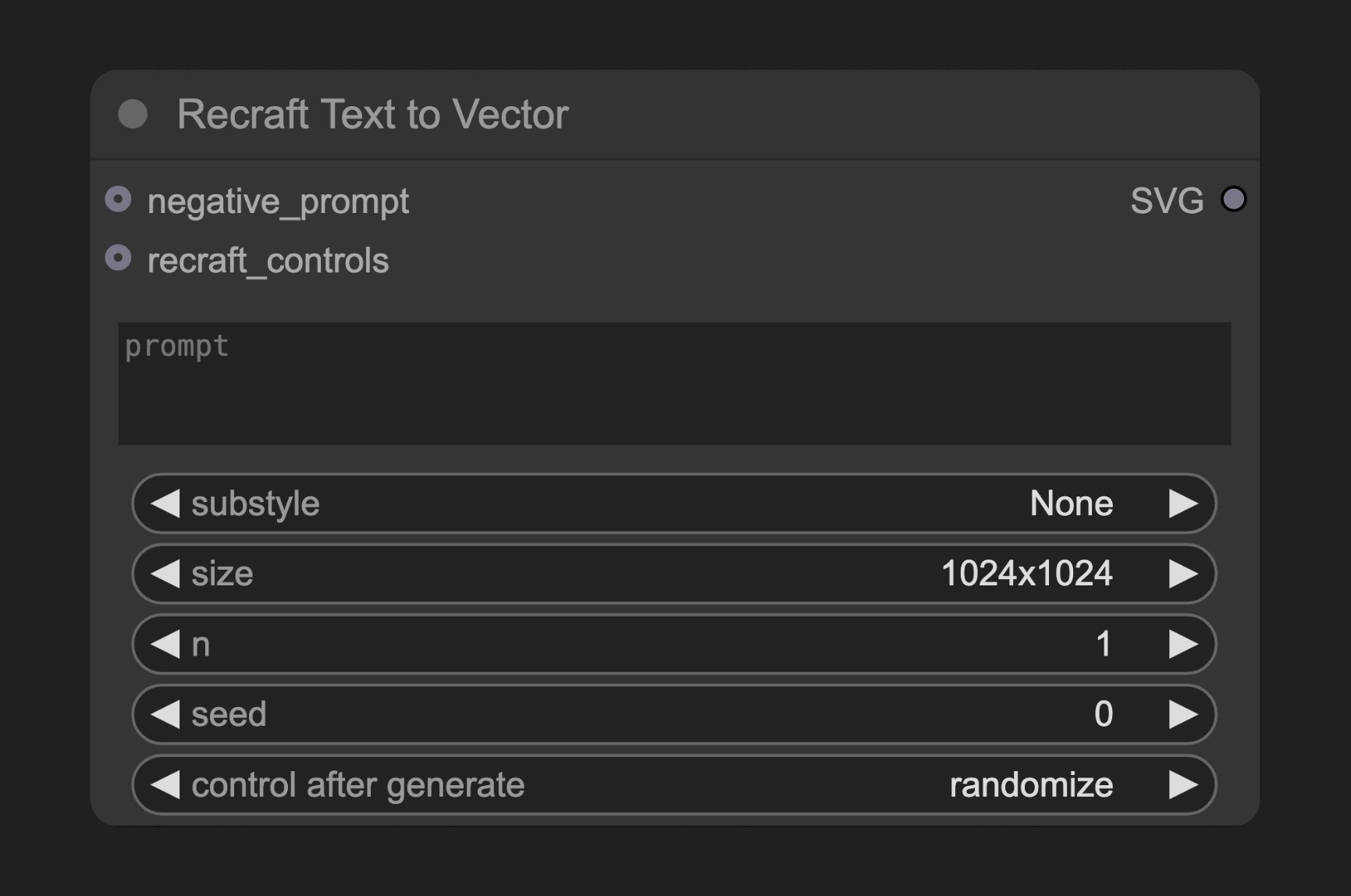ComfyUI 原生Recraft Text to Vector节点