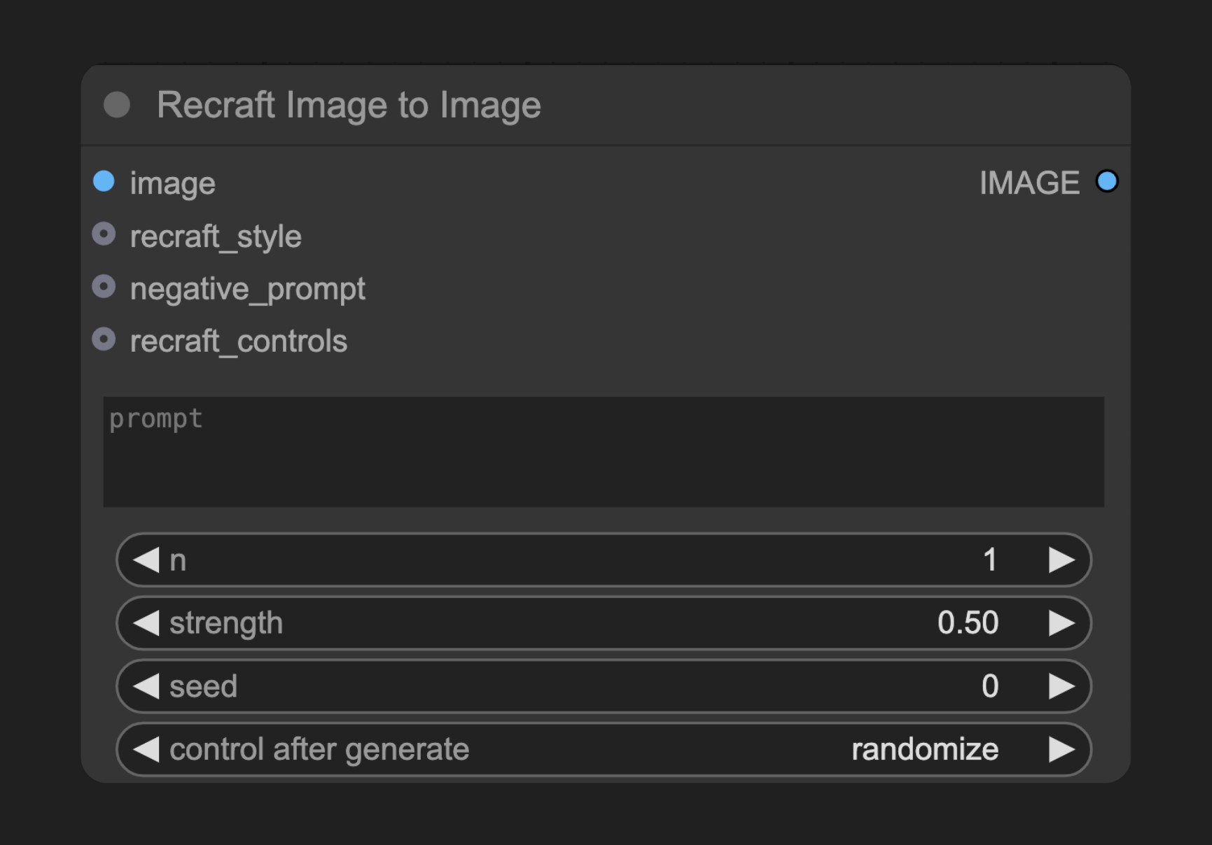 ComfyUI 原生Recraft Image to Image节点