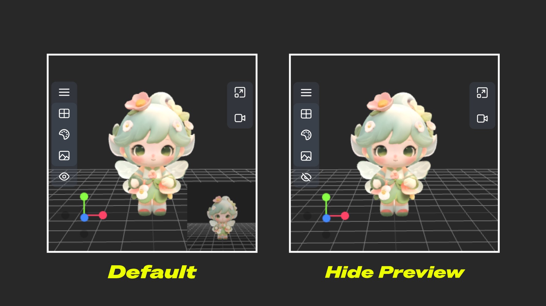预览 vs 隐藏预览