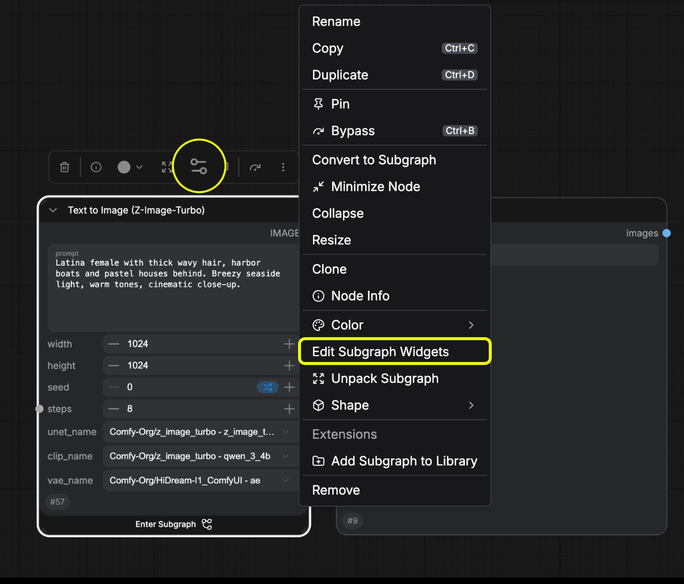 打开参数面板